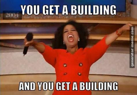 He's so generous with the construction projects.