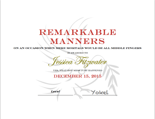This evening's honorable mention must go to Jerry Donald for his "Best and Most Truthful Zinger" in snapping that sharing the microphone with Billy is like sharing a steak with a pit bull. 