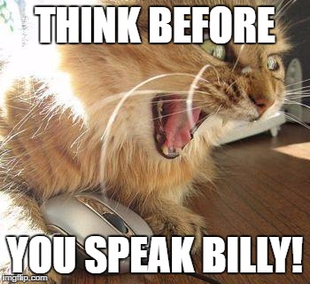 Now look what you've done Billy! You've gotten Sweetums in a tizzy!